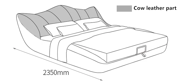Современная Роскошная итальянская кровать из натуральной кожи