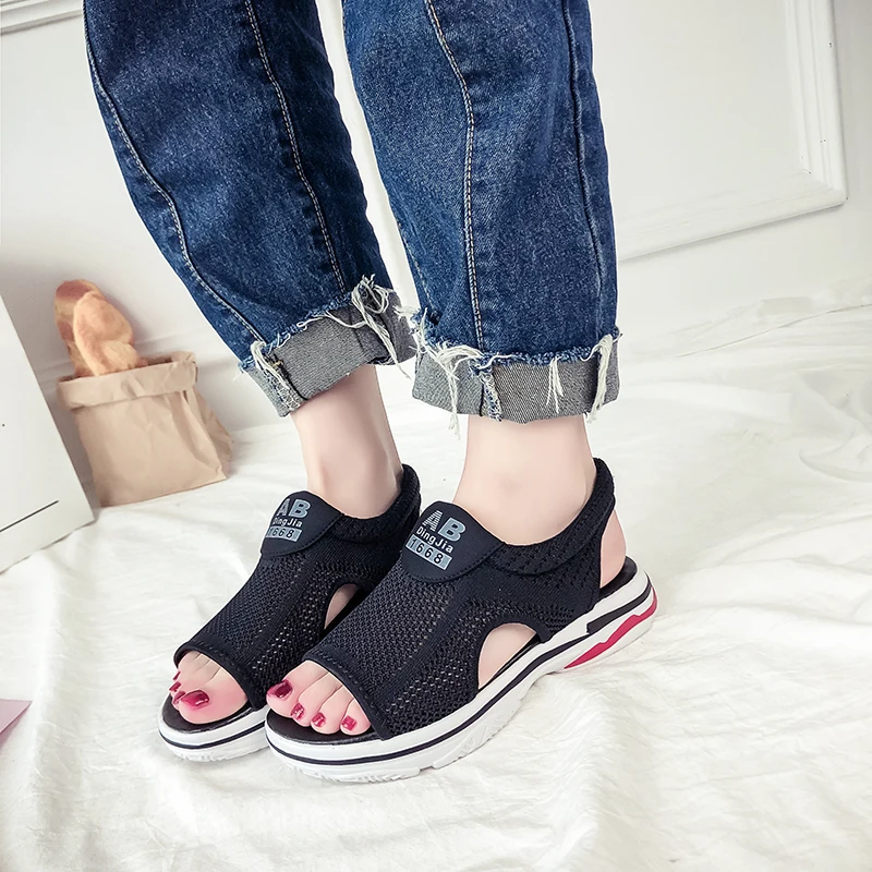 flats Women Sandals 2019 Comfortable Breathable Mesh Non-slip Ladies Casual Walking Summer Beach Sandals Shoes women mujer #962