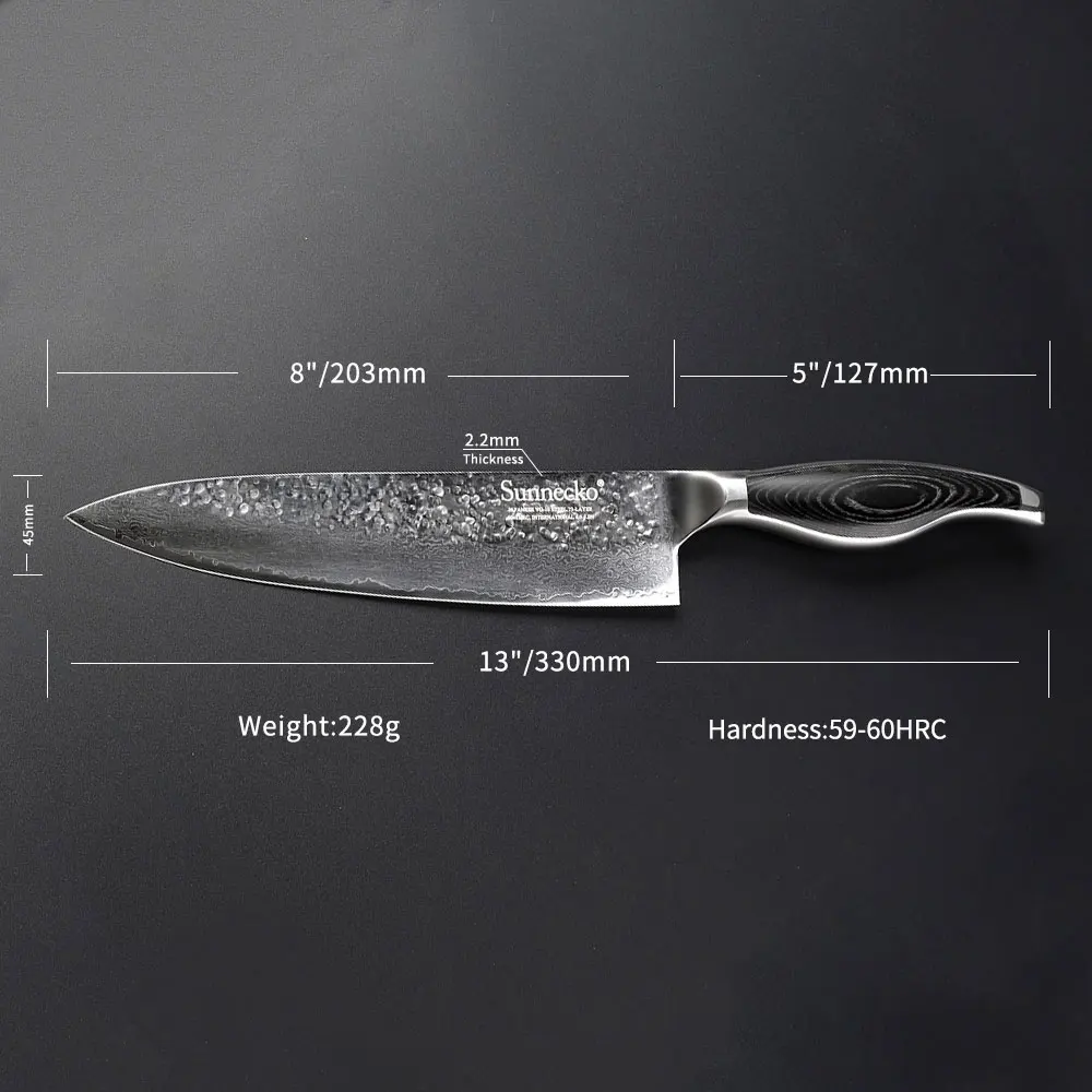 Sunnecko Дамасская сталь 8 &quotкухонный нож шеф повара острый инструмент для