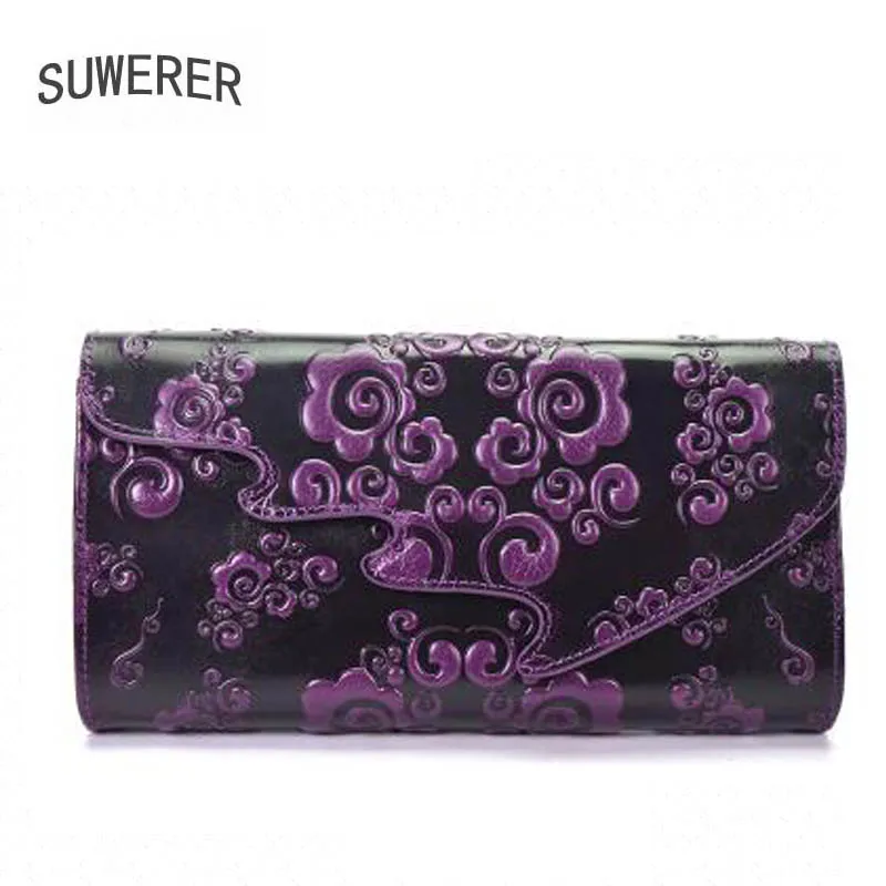 

SUWERER 2019 new ladies leather shoulder messenger bag Premium leather luxury embossed ladies leather bag Designer bags