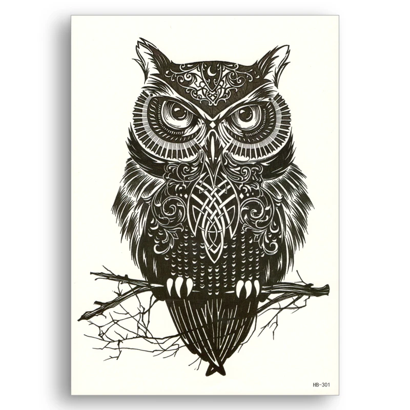 033 50 De Réductionhibou Faux Tatouage Transfert Deau étanche Temporaire Oiseau Autocollant Fleur Bras Femmes Hommes Sexy Beauté Corps Art Cool