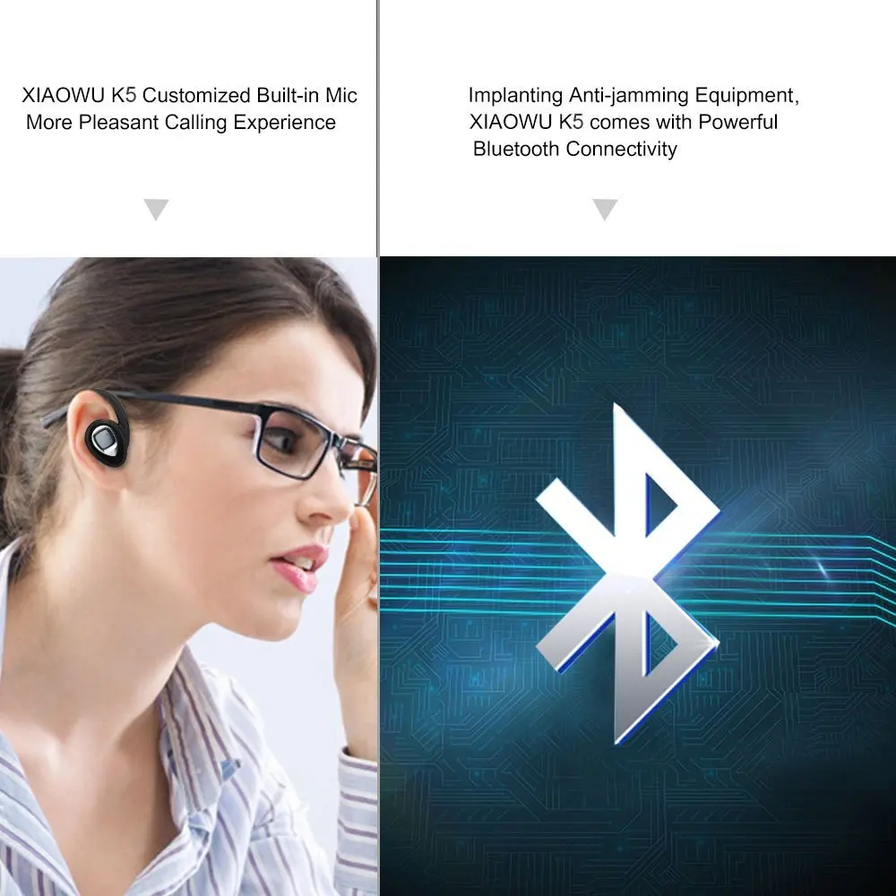 Оригинальная мини гарнитура XIAOWU k5 K2 беспроводные bluetooth наушники бинауральные с