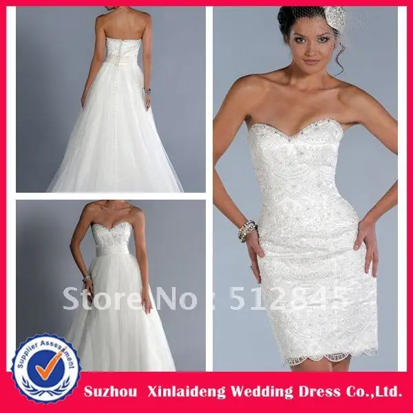 convertible wedding dress long to short