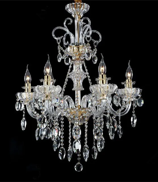 Italy style Restaurant crystal chandelier 6 lights modern candle led