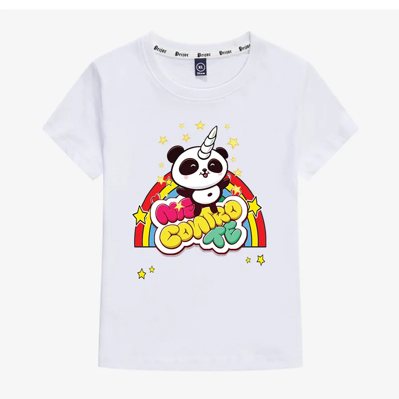 Футболки с короткими рукавами для маленьких мальчиков хлопковые топы, футболки для мальчиков, детская одежда с рисунком из мультфильма «Me Contro Te» Одежда для девочек 2-12 лет - Цвет: White 1