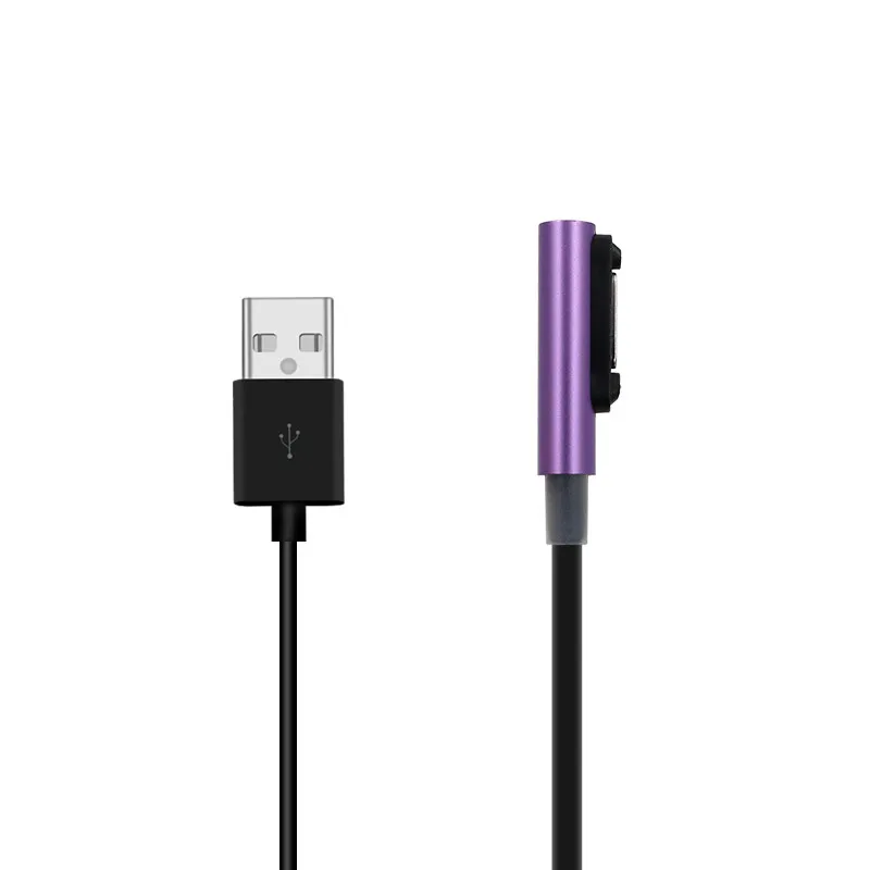 Бренд Высокое качество магнитное зарядное устройство USB Магнитный зарядный кабель USB адаптер для sony Xperia Z3 L55t Z2 Z1 Compact XL39h - Цвет: Purple