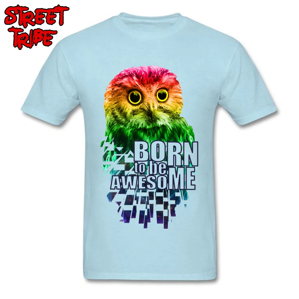  Men T Shirts awesome owl Normal Tops Shirts Pure Cotton Crew Neck Short Sleeve Classic T Shirt Summer Autumn Free Shipping awesome owl light
