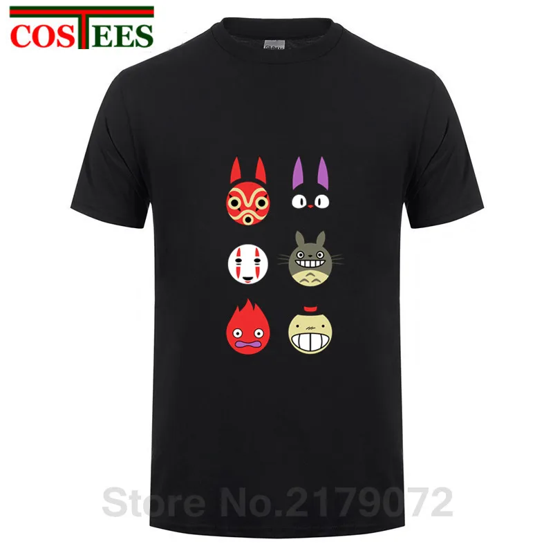2018 nuevo estilo japonés Mononoke vecino Totoro en espíritu T camisa de los hombres de ocio camiseta de dibujos animados ropa de marca camiseta camisetas