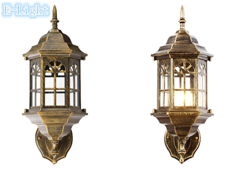 Bronze Waterproof Wall Lighting Courtyard Outdoor Garden Light Modern Outdoor Wall Lamps Balcony Corridor Vintage Bronze Lamp