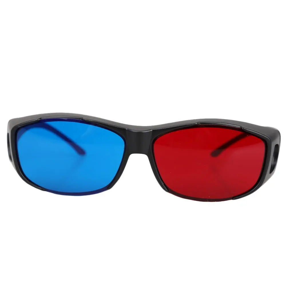 Top Deals 5pairs Red+Blue Plasma TV Movie Dimensional Anaglyph 3D Vision Glasses (Anaglyph Frame), Black