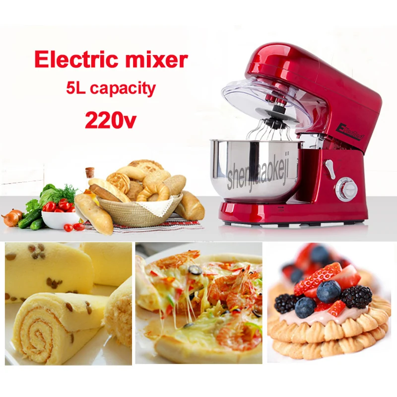 

220V Multi-functional 5L home/commercial stainless steel chef machine and noodle machine SM-668R kneading milk beat egg machine