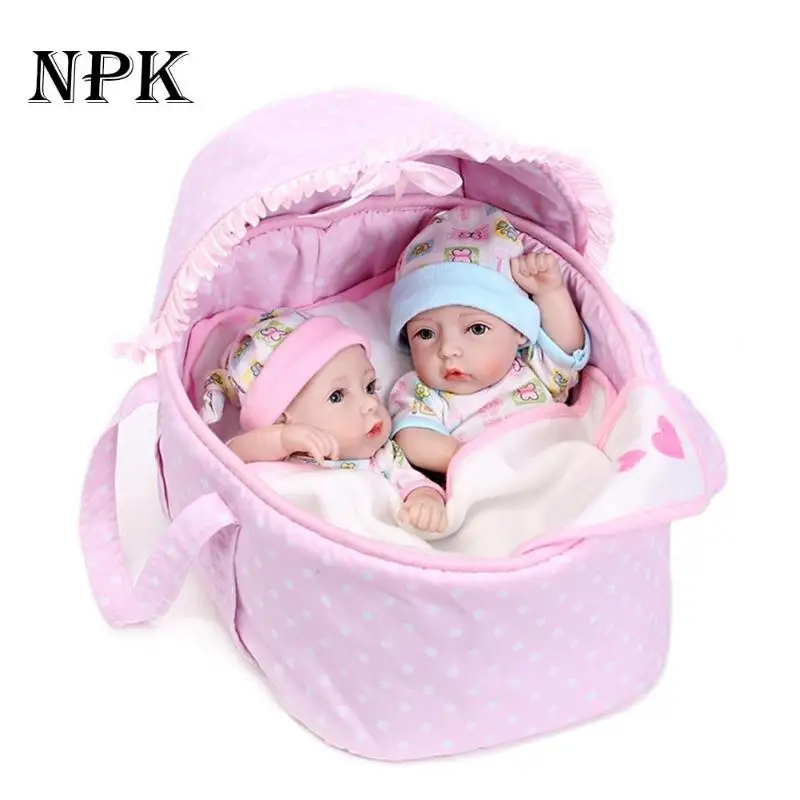 

30cm Simulation Reborn Baby Dolls Silicone Lifelike Boy Girl Twins Doll Infants Reborn Dolls Toy Children Playmate Birthday Gift