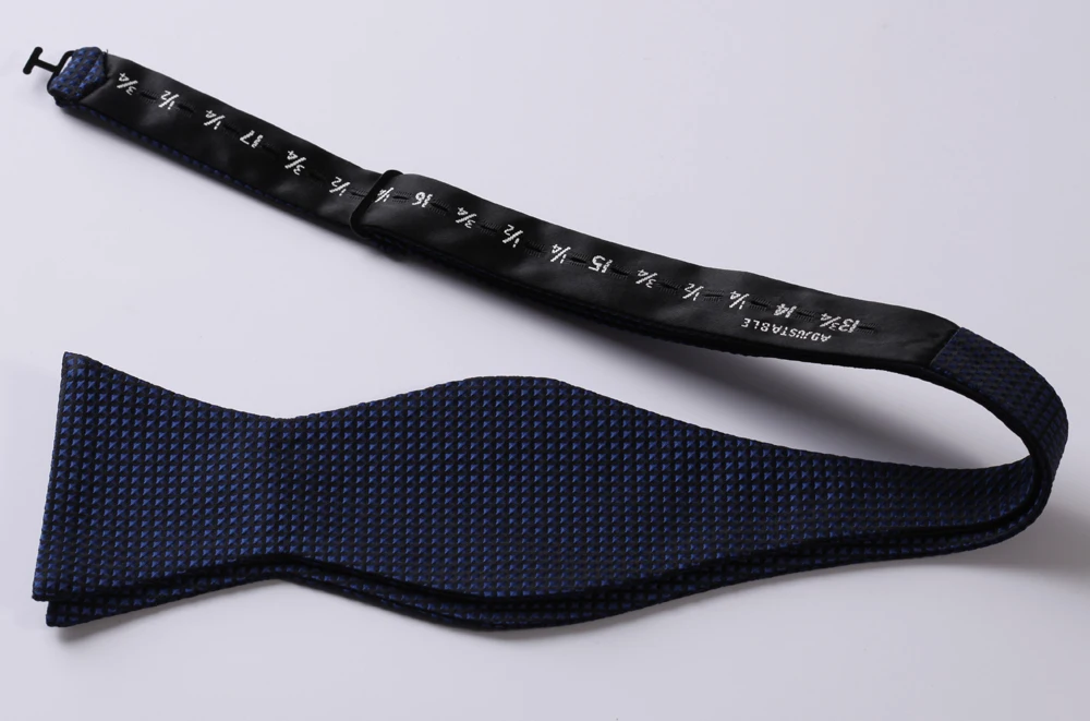 BC2001B чистый темно-синий клетчатый Классический шёлковый жаккардовый тканый мужской галстук-бабочка Карманный квадратный носовой платок комплект