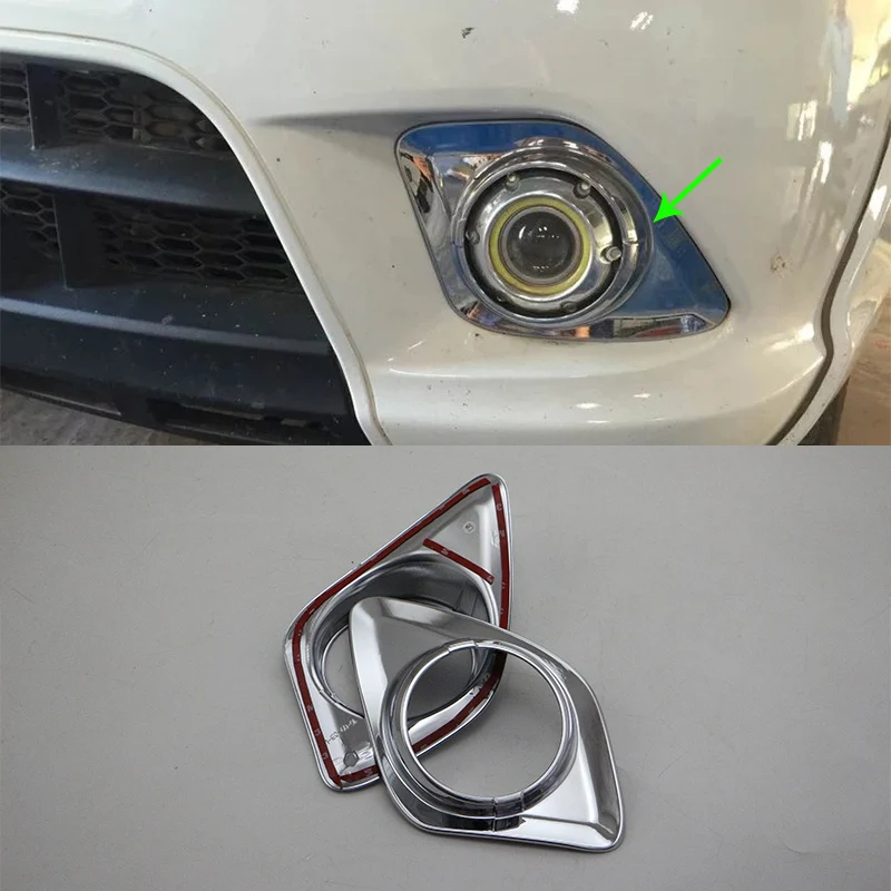 

Car Accessories Exterior Decoration ABS Chrome Front Head Fog Lamp Light Eyebrow Cover Trims For Foton Tunland 2016 Car-styling