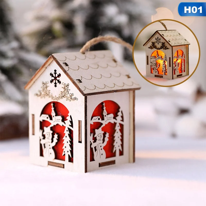 

2018 Christmas Luminous Chalet Pendant Table Ornaments Supplies Decoration For Hotel Bar Supermarket Christmas Tree Show Window