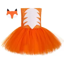 Милое Платье-пачка с лисой; нарядное платье для маленьких девочек на день рождения; Карнавальный костюм для детей на Хеллоуин, с рисунком сумасшедшего животного Ника