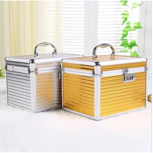 Водонепроницаемый Косметический Чехол из алюминиевого сплава с кодовым замком и зеркалом