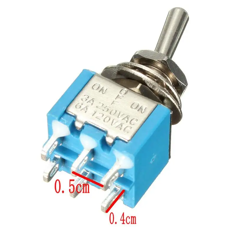 Новейший 1 шт. DPDT ВКЛ./ВЫКЛ./вкл. Мини тумблер 6 контактов 3 положения Автомобильная лодка 3A 250VAC/6A 120VAC