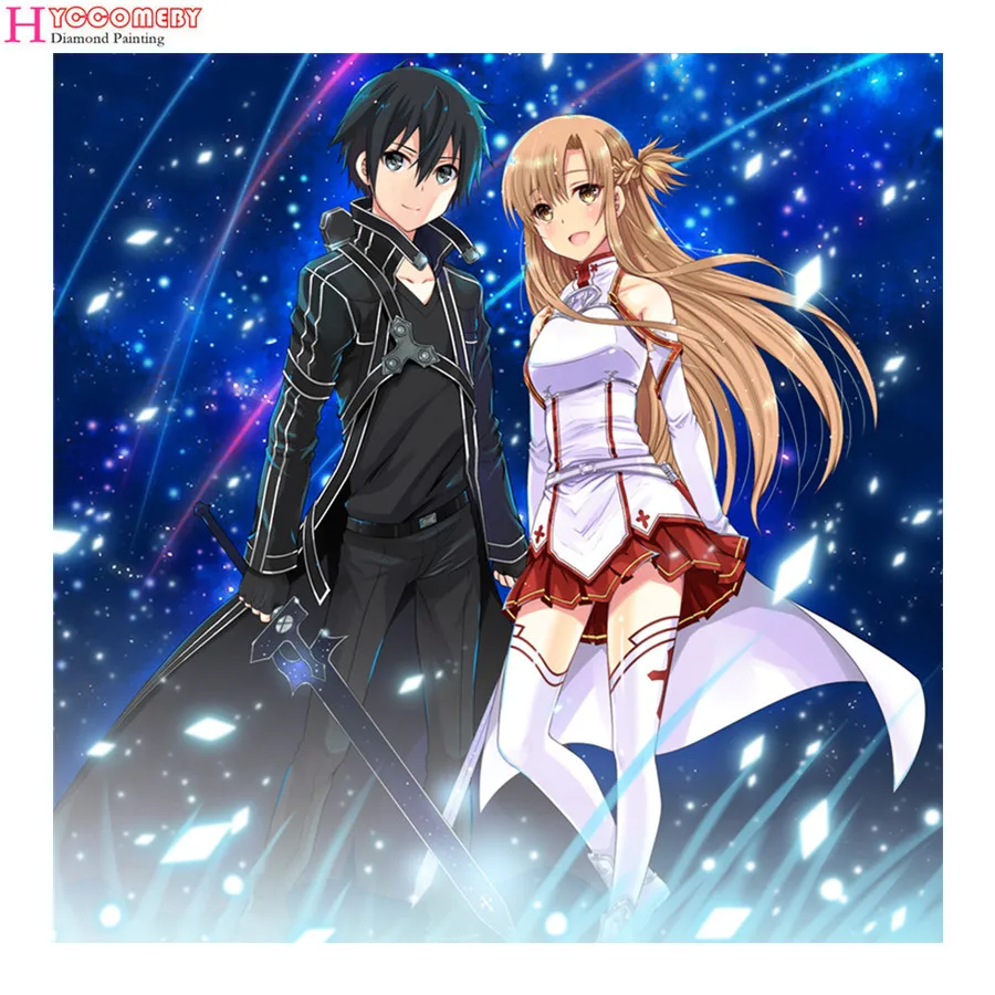 

5D square Diamond Painting Japan Anime Sword Art Online DIY full Diamond Embroidery Diamond Mosaic Cross Stitch decoration gift