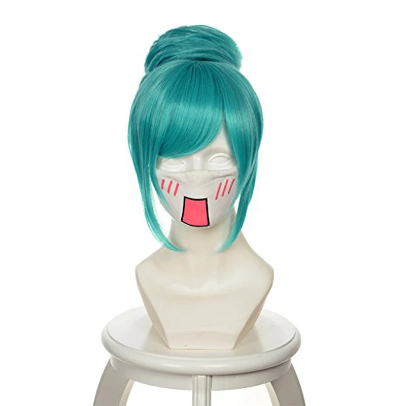 

ccutoo Atsune Miku Project Diva Blue Short Styled Synthetic Hair Cosplay Wig Heat Resistance Fiber