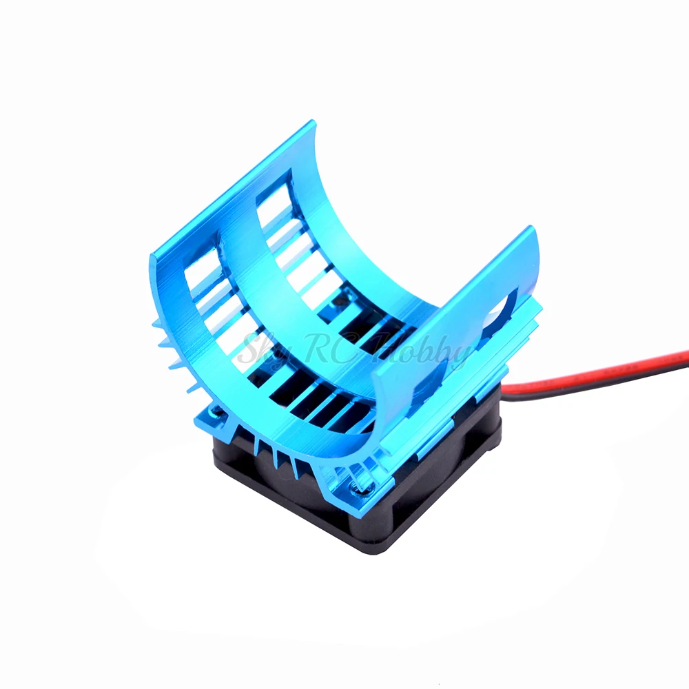 Blue RC Parts Electric Car brushless Motor Heatsink Cover + Cooling Fan for 110 HSP RC Car 540 550 3650 Size Motor Heat Sink (4)