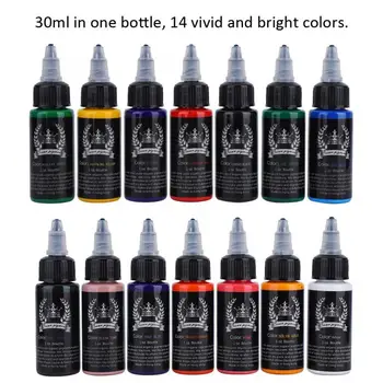 

14pcs Professional Tattoo Makeup Ink Set Tattoo Pigment Body Art Inks Permanent Makeup Pigments For Microblading 30ml/Bottle
