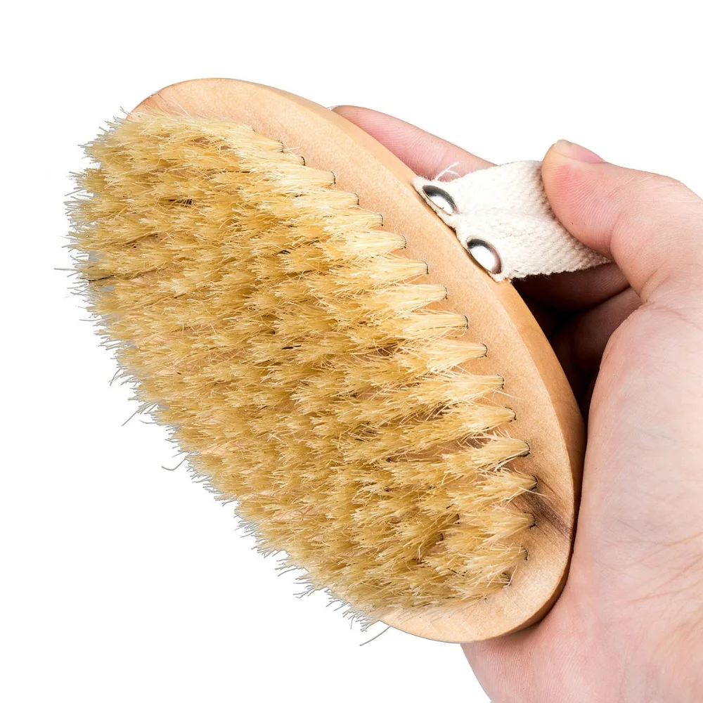 Handheld Natural Bristle Bath Brush Body Massage Health Care Shower