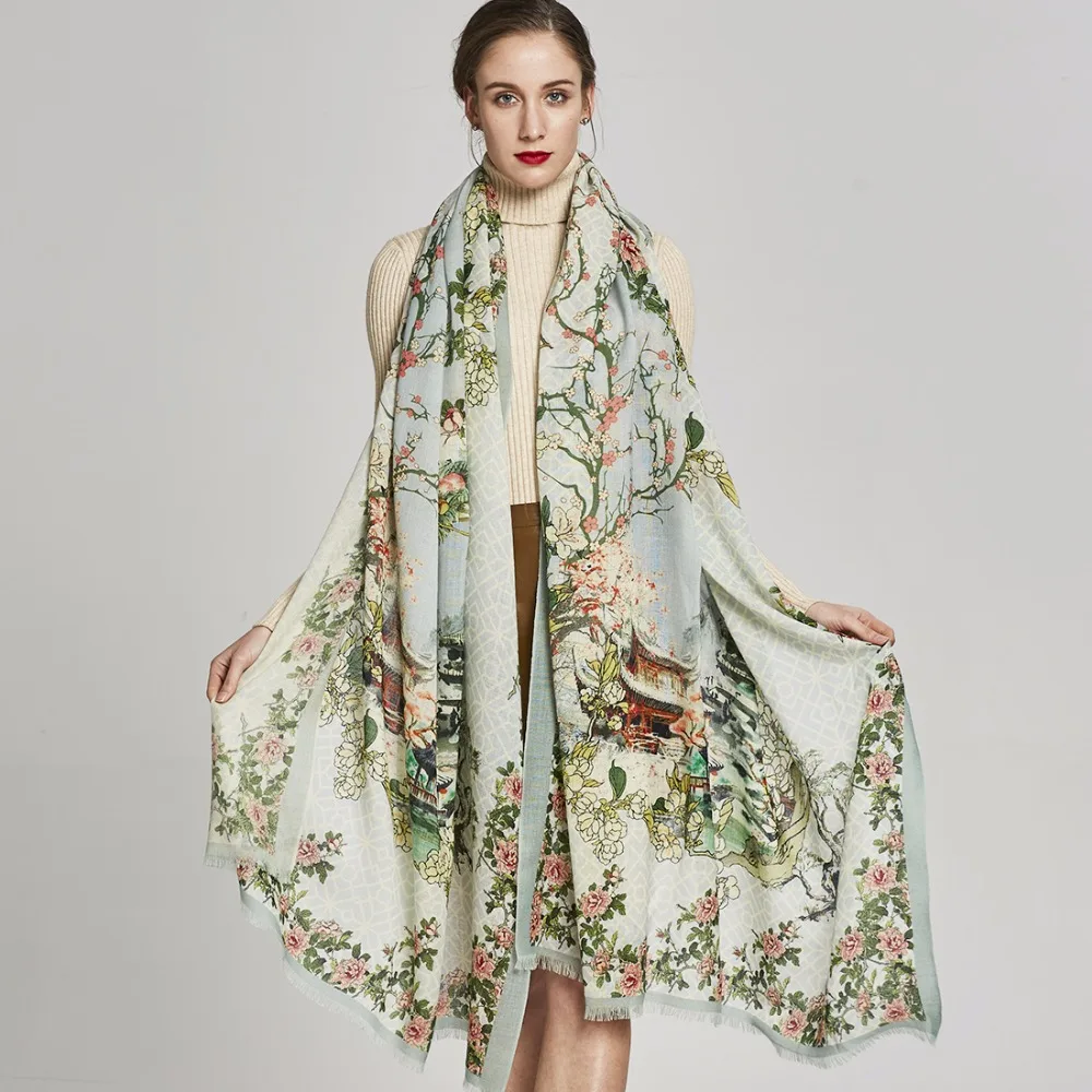 DANA XU Winter luxury Brand Plaid Cashmere Scarf Women Oversized Blanket Wrap Long Wool Scarf Women Pashmina Shawls and Scarves