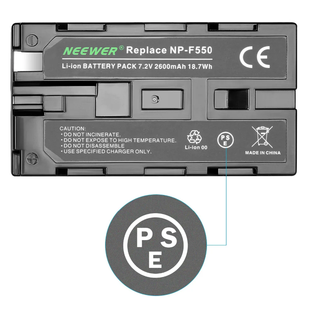 Neewer 2600mAh Sony NP F550/570 запасная батарея для HandyCams и других светодиодных видеокамер