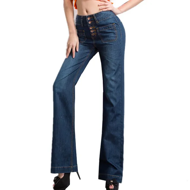 plus size wide leg jeans women sex high waist flare blue denim pants plus size wide leg jeans