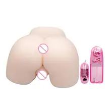 3D Realistic Artificial Buttock With Lifelike Pussy And Anal Double Dongs Vibration Male Masturbation Sex Doll Sex Toys For Men