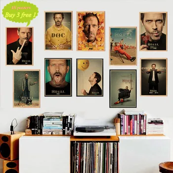

House M D Home Furnishing decoration Kraft Movie retro Poster Drawing core Wall stickers