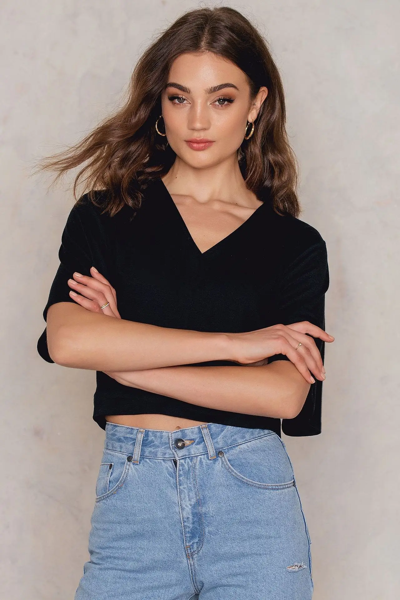 

woman clothes t shirt New Solid Color V-neck Halter Strap Short Sleeve Top T-Shirt