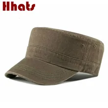 Хлопок, простая, в стиле милитари шляпа Повседневное с плоским верхом Мужская шапочка из спандекса однотонная бейсбольная кепка в стиле милитари летнее полями козырек Chapeau Мужская бейсболка Bone