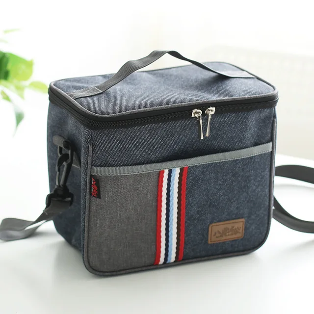 New Fashion Denim Lunch Bag Thermal Food Insulated Kids Women Or New Fashion Denim Lunch Bag Thermal Food Insulated Kids Women Or Men Casual Cooler Thermo