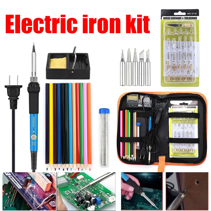 

Plastic Handle Electric Iron Soldering Electrical Tools Pyrography Tool Portable High Temperature Handheld Durable