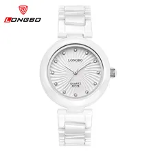 LONGBO Luxury Brand Женские Часы Relojes Повседневная Кварцевые Часы Дамы Женщины Одеваются Алмаз Керамические Часы Relogio Feminino 6077B