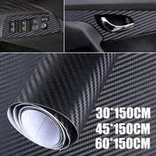 3d preto fosco fibra de carbono vinil envoltório adesivo decalque do carro à prova dwaterproof água filme liberação ar para braço painel do carro peças exteriores
