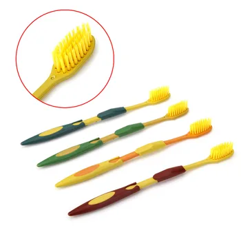 

4PCS Double Ultra Soft Toothbrush Bamboo Charcoal Nano Brush Oral Care Toothbrush Dental Personal Care Teeth Brush About 18.5cm