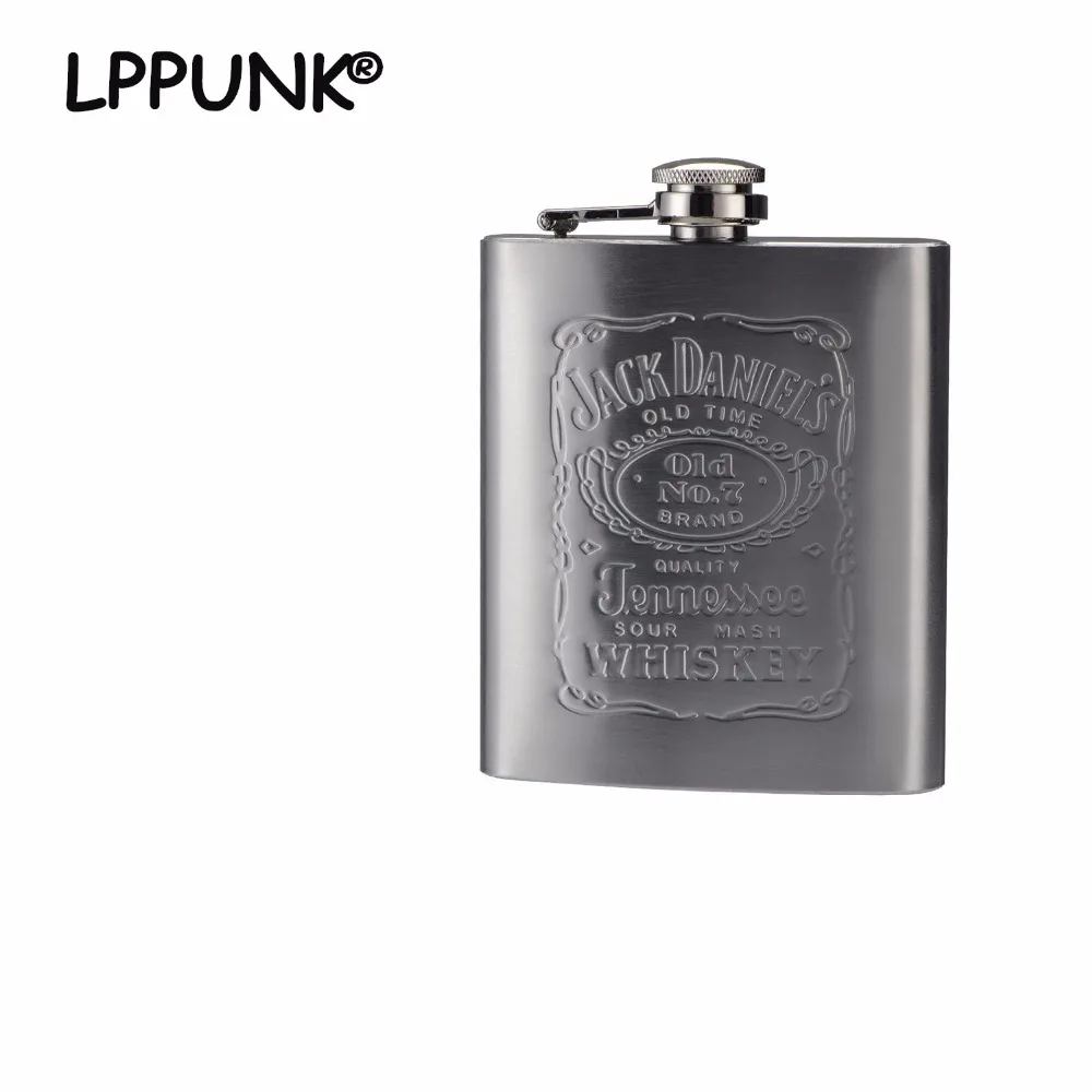 

New arrival bpa free 7oz whisky Imprint flagon cccp Stainless steel alcohol hip flask SET with gift box