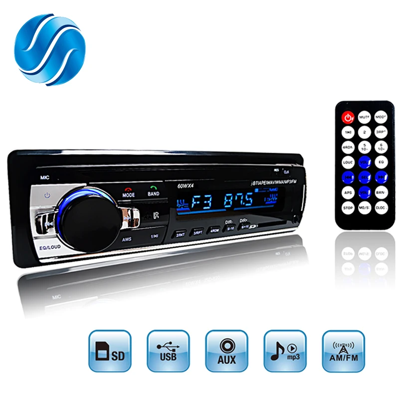Автомобильный Радио стерео MP3 плеер цифровой Bluetooth 60Wx4 12 PIN порт FM Аудио Музыка USB/SD с в тире AUX вход