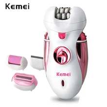 Kemei 4 в 1 перезаряжаемый эпилятор для волос Бритва для женщин Женский электрическая машинка для бритья волос тела депилятор Леди Триммер для удаления