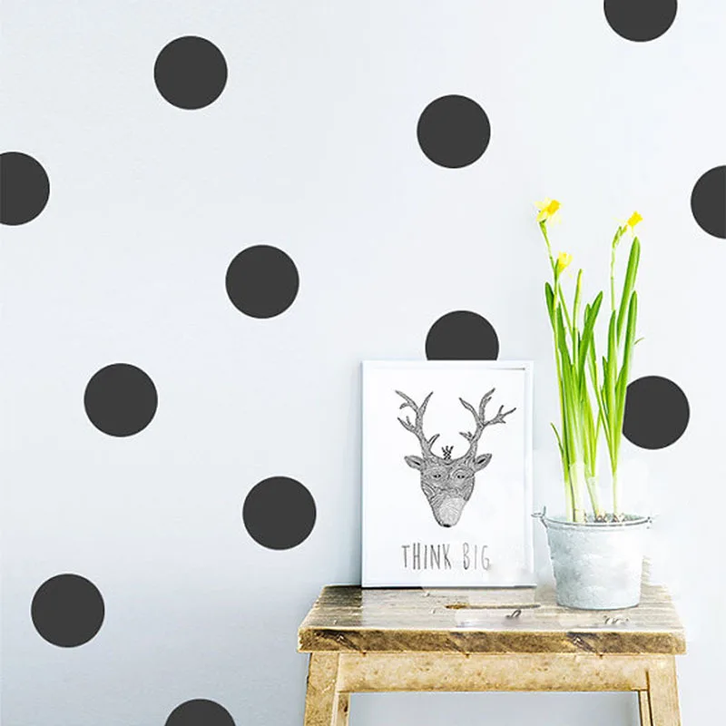 Polka Dot Wall Sticker Gold Wall Decal , Peel and Stick Metallic Gold