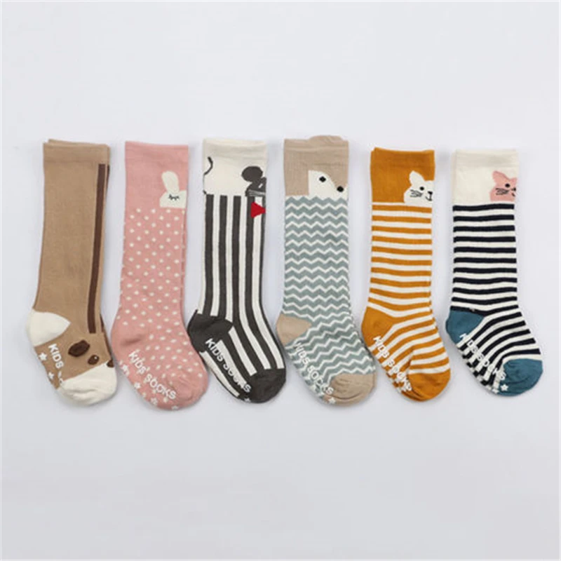 Kids Girl Boy Animal Pattern Anti slip Knee High Socking Baby Socks Fox