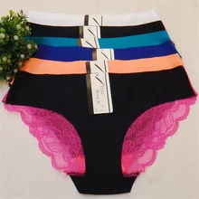 New Hot Cotton with Lace Side best quality Underwear Women sexy panties Casual Intimates female Briefs Cute Lingerie N820