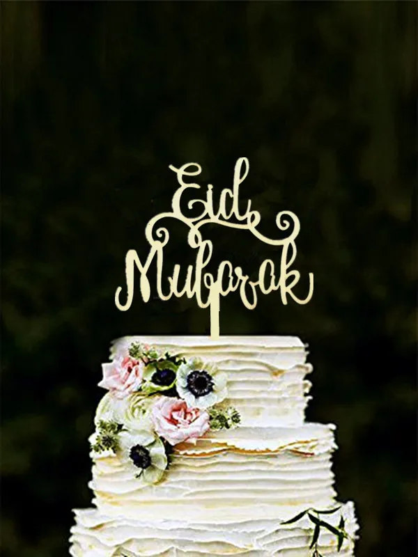 Фото Деревянный Топпер для торта Eid Mubarak | Дом и сад