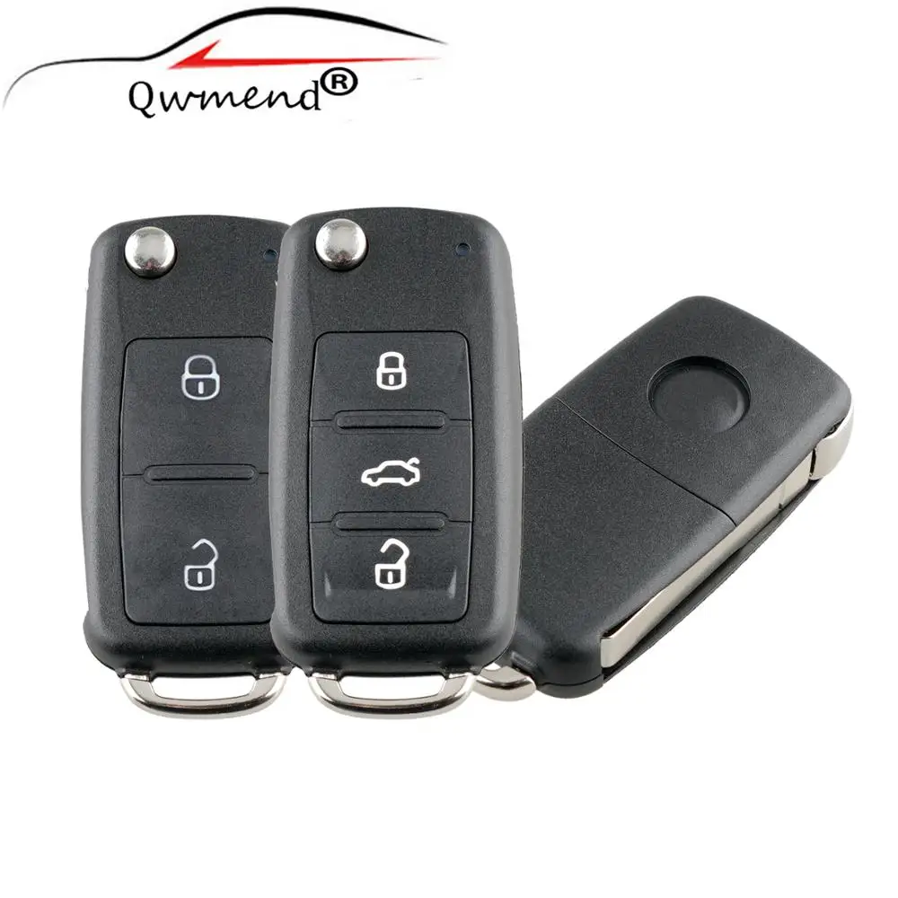 Складной ключ с 3 кнопками для VW Tiguan Golf Sagitar Polo MK6 Touareg Uncut Blade HU66 Fob чехол для 5K0837 202 AD