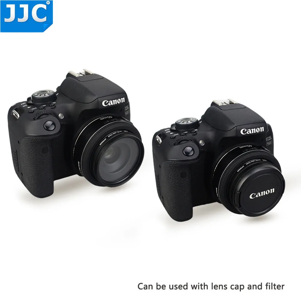 JJC металлическая бленда для Canon EF 40 мм f/2,8 STM, EF-S 24 мм f/2,8 STM, EF-M 18-55 мм f/3,5-5,6 IS STM замена Canon ES-52