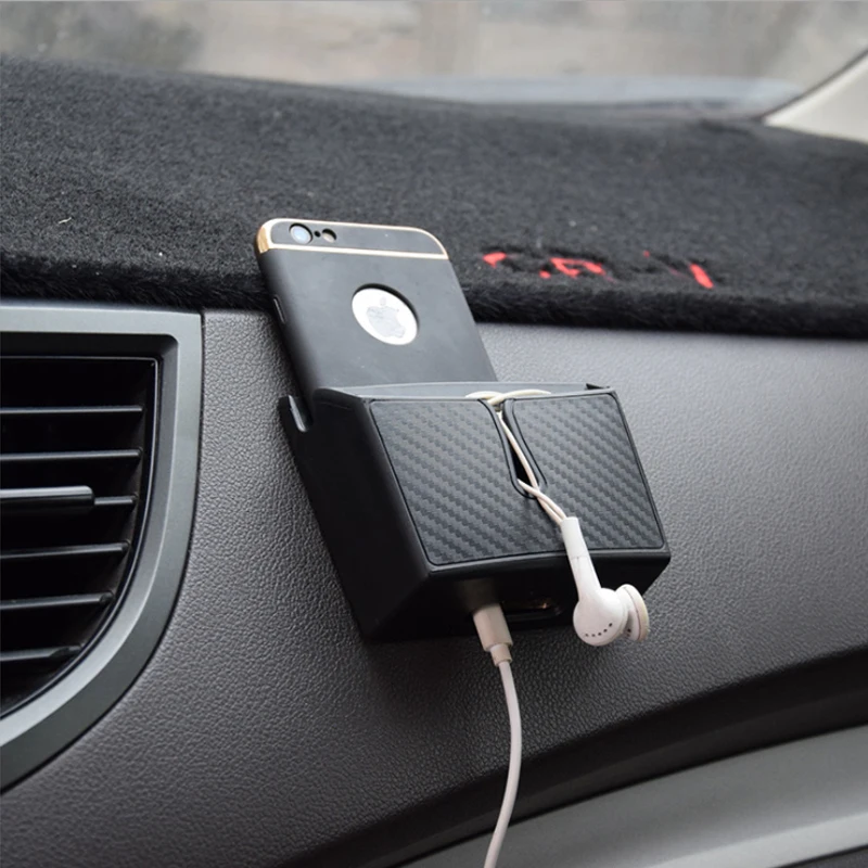 

Truck Car Sticky Organizer Box Bag Trash Can Universal Car Cell Phone Holder In Automobile Interior Accessories Storage Pocket