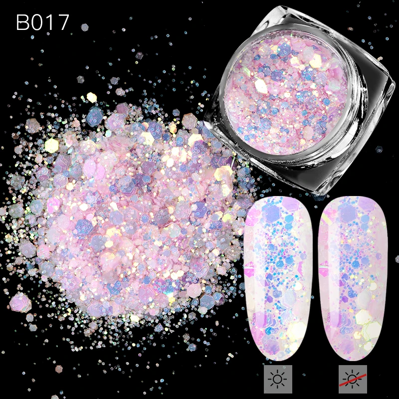 XK0829 1 коробка для ногтей блестящие хлопья блестящие 3D шестиугольник красочные блестки лак для маникюра украшения для ногтей - Цвет: XK0829